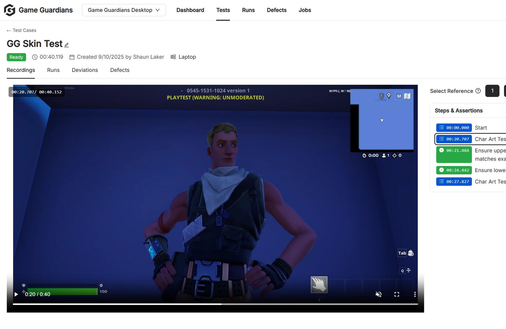 test case view test case view